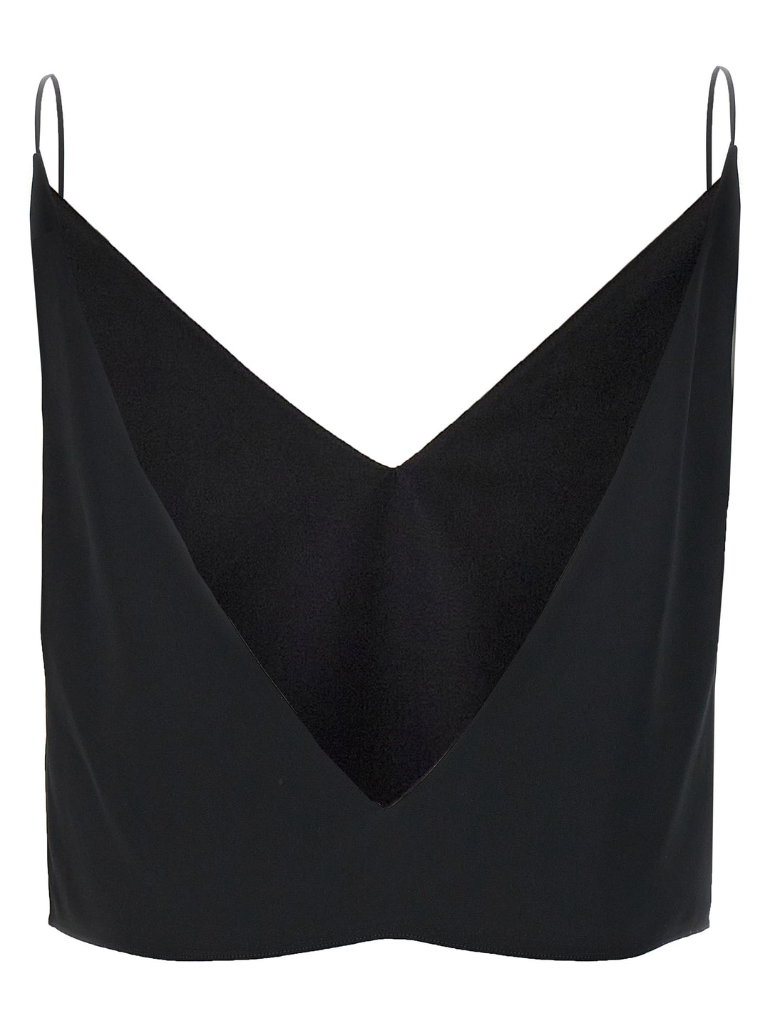 Silk Cropped Top Top Nero