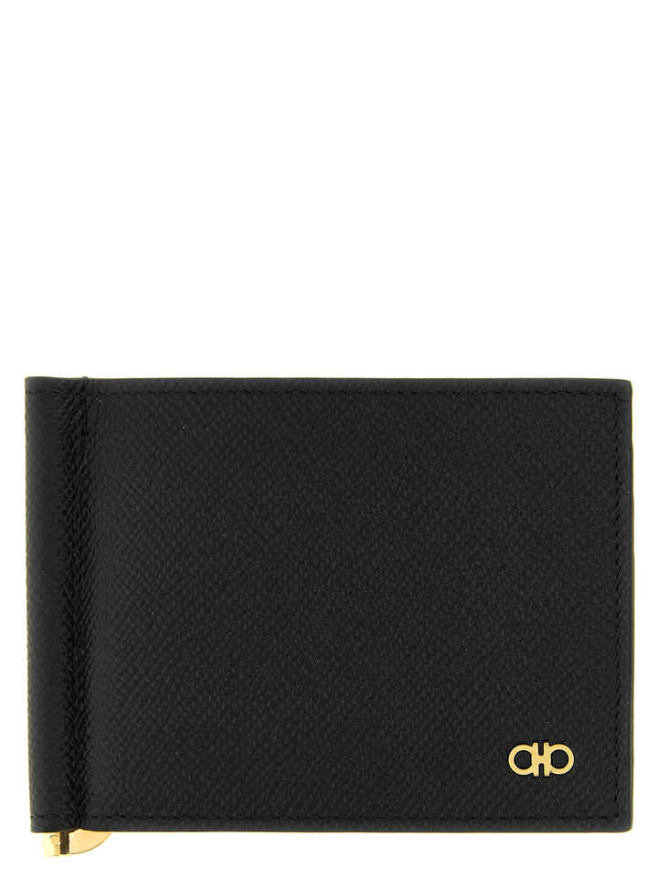 Ferragamo Gancini Wallet With Clip Portafogli - Nero | bb5fcd86f4d713646e15f8de9d9c20c6e6546f9f