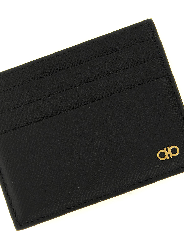 Ferragamo Gancini Portafogli - Nero | 8ca83b85433bc3e23d82ed7601d030761f7bb0bc