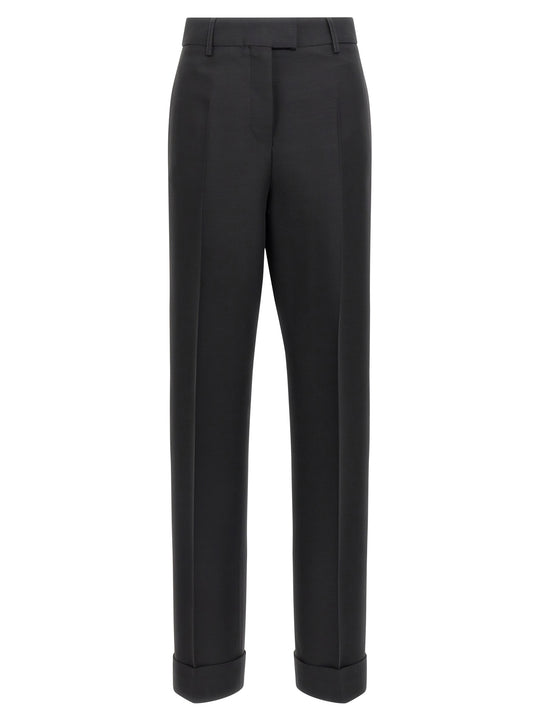 Stretched Pleated Trousers Pantaloni Nero