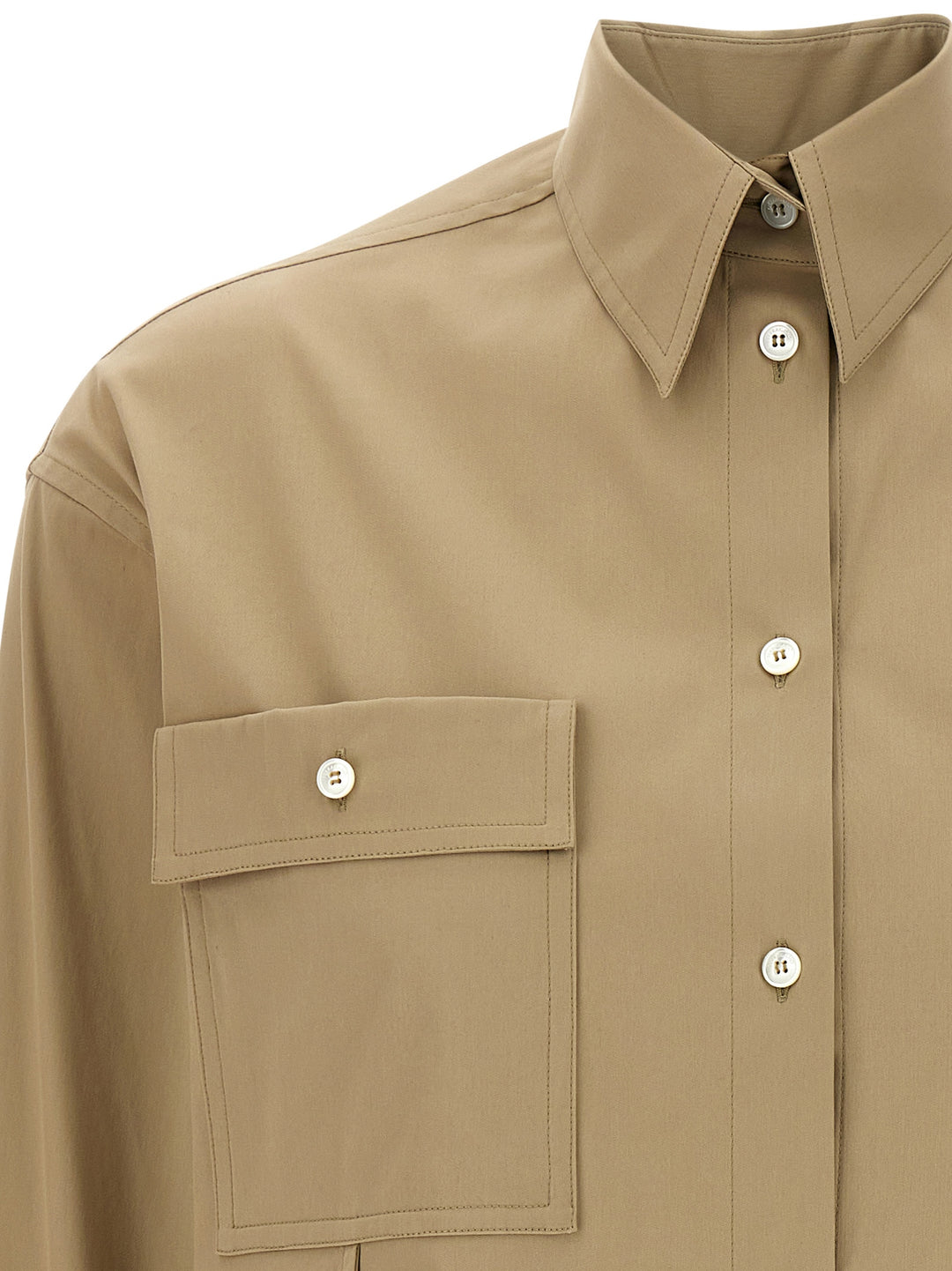 Ferragamo Pannelli Shirt Camicie - Beige | 3587797590be92bd4871e8a4b97e3dad5a4a3469