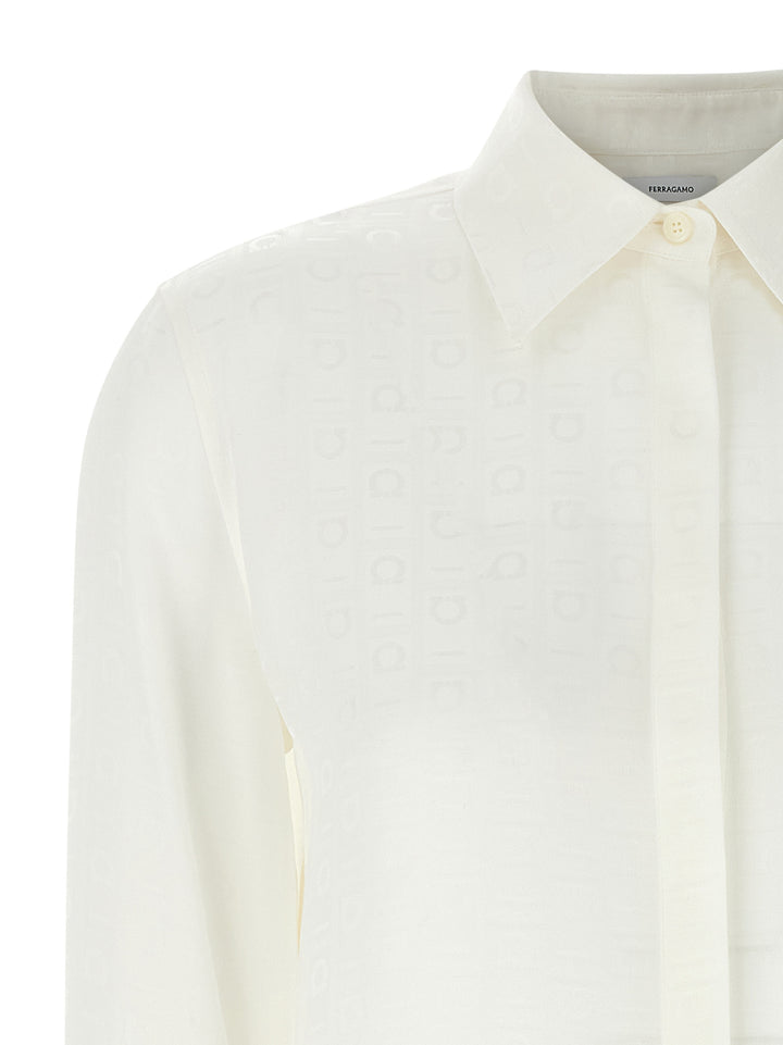 Ferragamo Monogram Shirt Camicie - Bianco | 2c7a03d2b6e0e34ac84f7c12a71e25815f1e7b60
