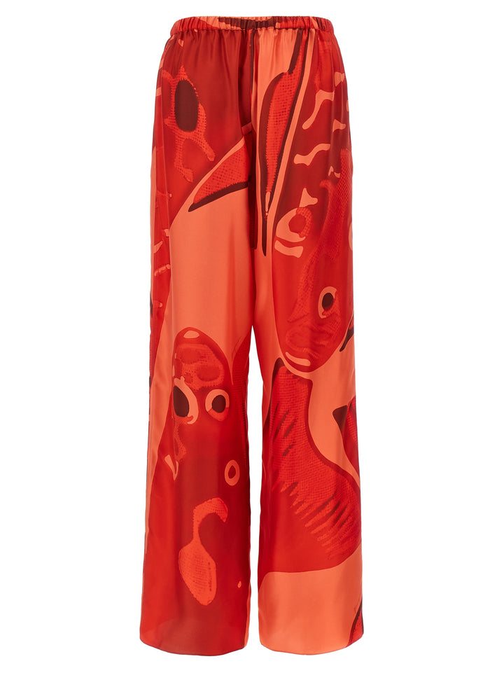 Ferragamo Palazzo Silk Pantaloni - Rosso | 0d2109628d7cd272a217f1adacda854233a89d01