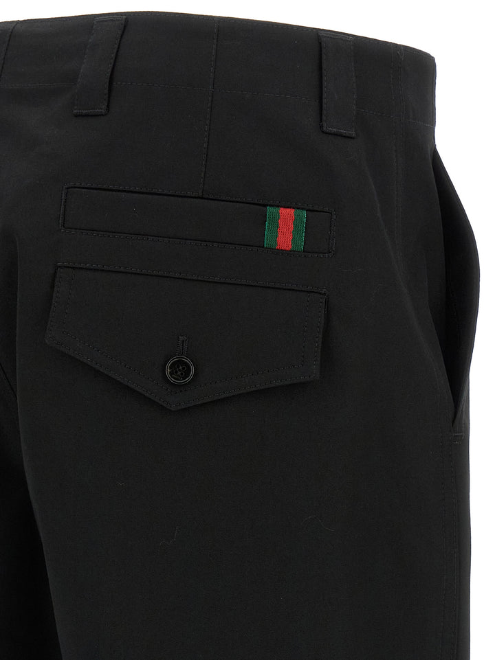 Gucci Nastro Web Twill Pantaloni - Nero | db20c9d5dad4aff00a9d674eaf04d0b4714ee851
