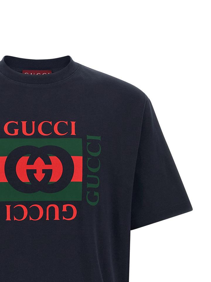 Gucci Logo Print T shirt - Blu | 8e6791ab6541d9f153c5869e0cf488e5b1213e05