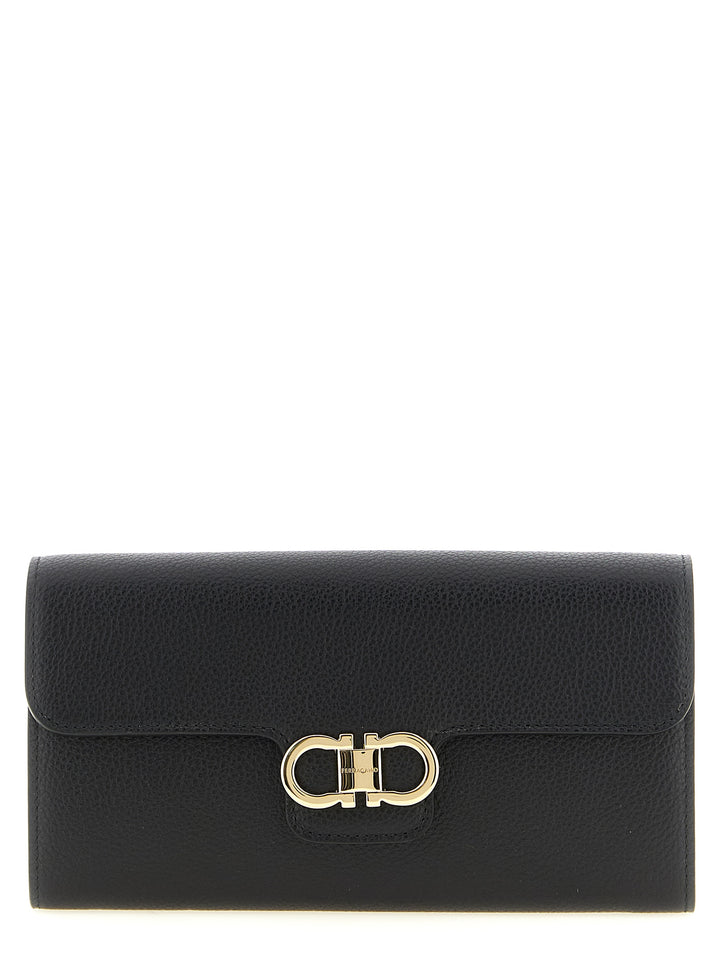 Ferragamo Gancini Portafogli - Nero | 7928f4f51ec06004607a0fffe687b269c3da29cc