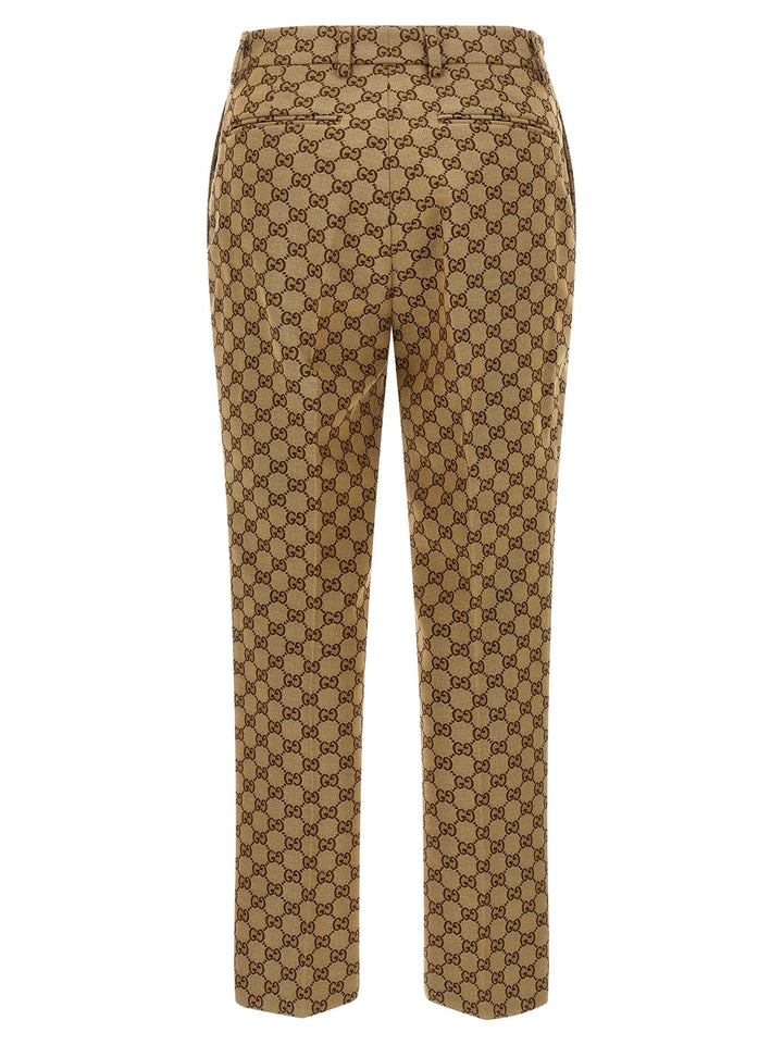 Gucci Gg Fabric Trousers Pantaloni - Beige | b306b76f8074661f419943d5075d8b3db723ad42