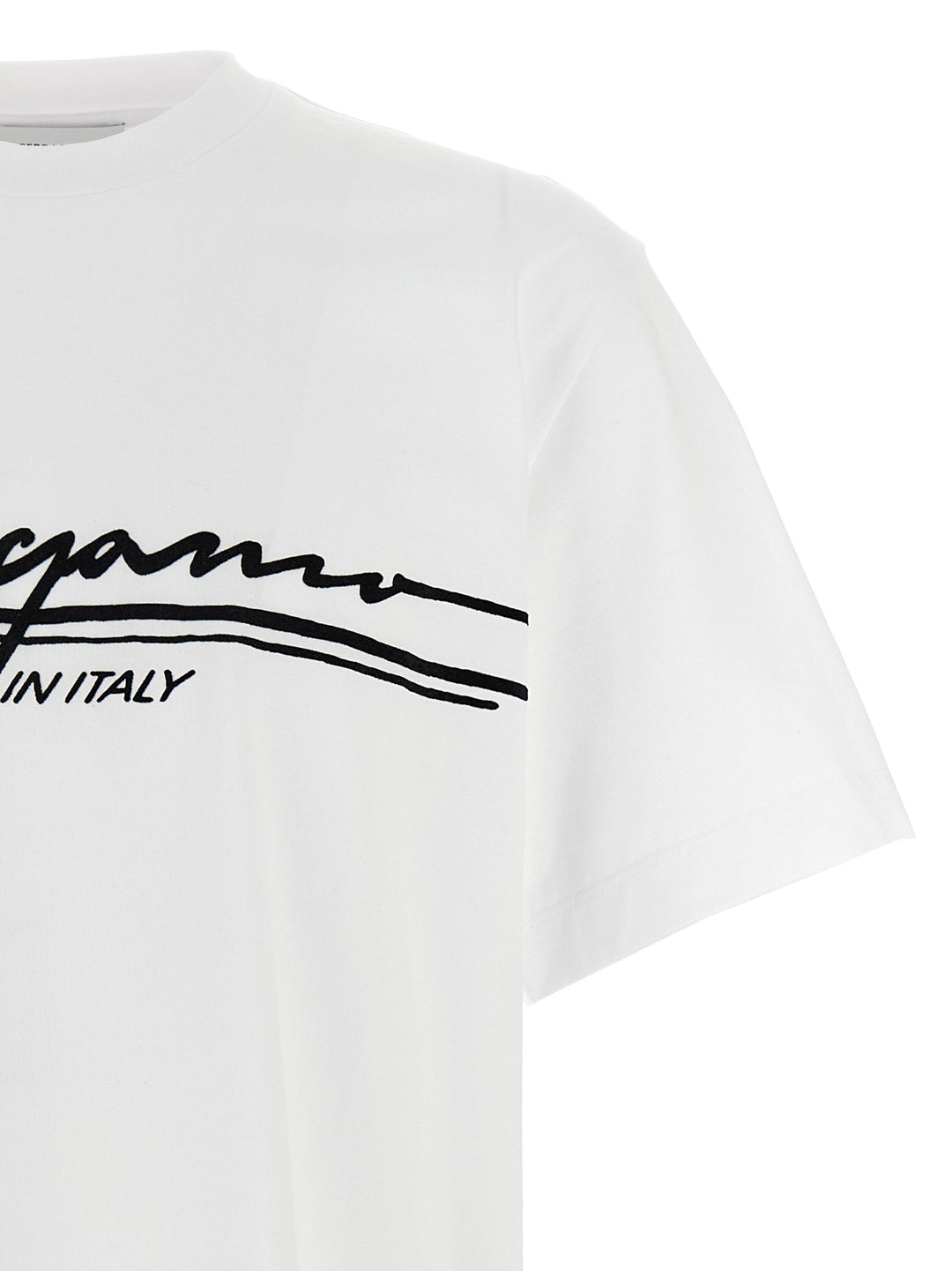 Ferragamo Firma T shirt - Bianco/Nero | 2b9a5ab8088718a076a6c818835543ef185fb209