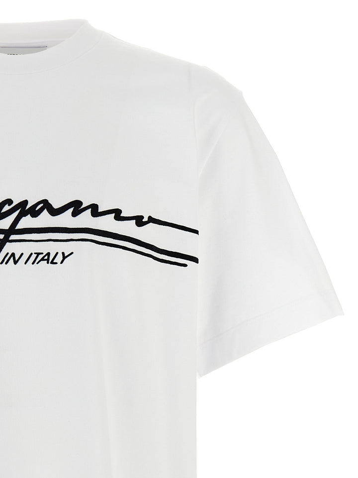 Ferragamo Firma T shirt - Bianco/Nero | 2b9a5ab8088718a076a6c818835543ef185fb209
