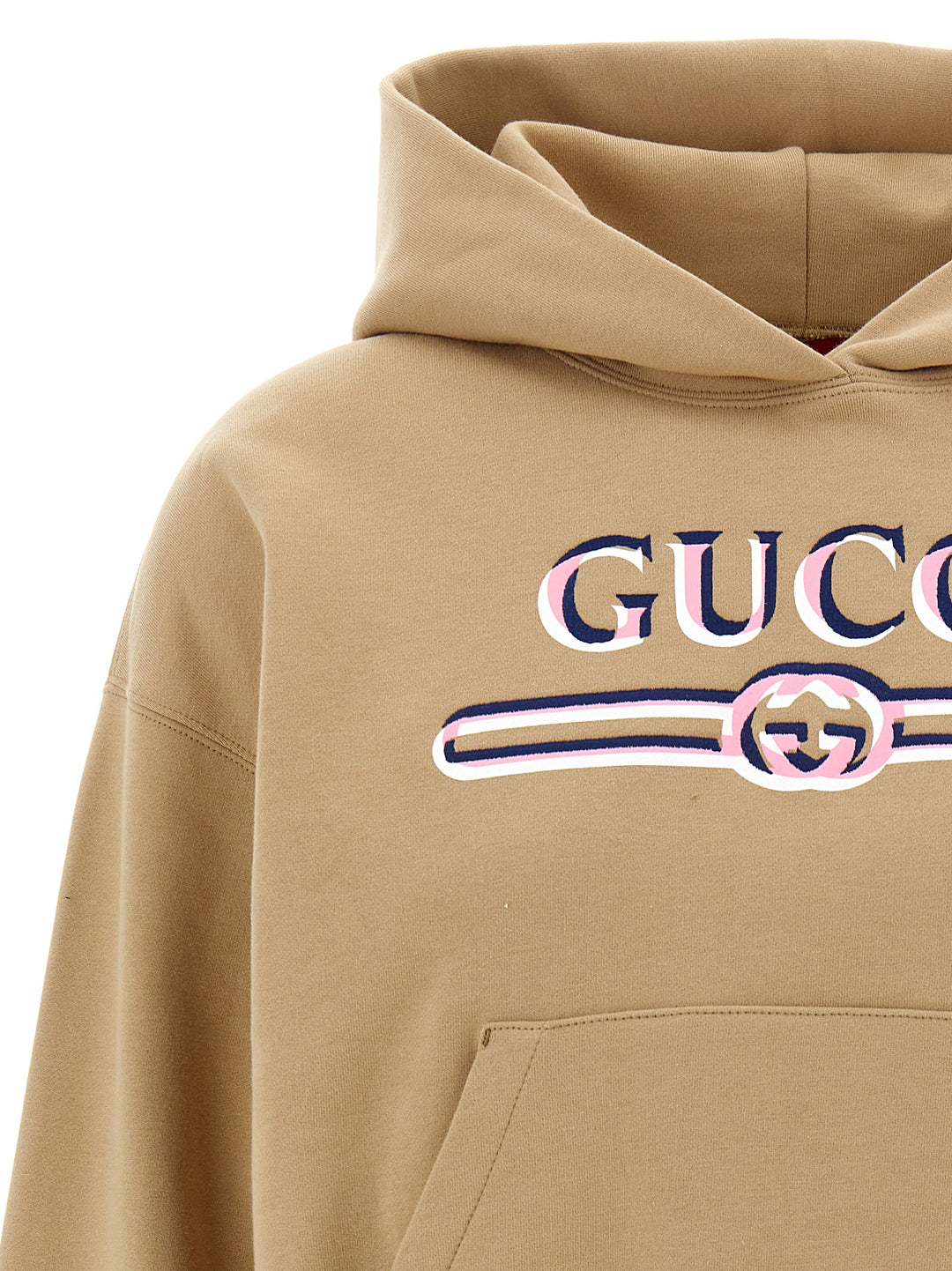 Gucci Logo Hoodie Felpe - Beige | 6ccb85d1d14cea2f9aba58b97358bccd86c63cf1
