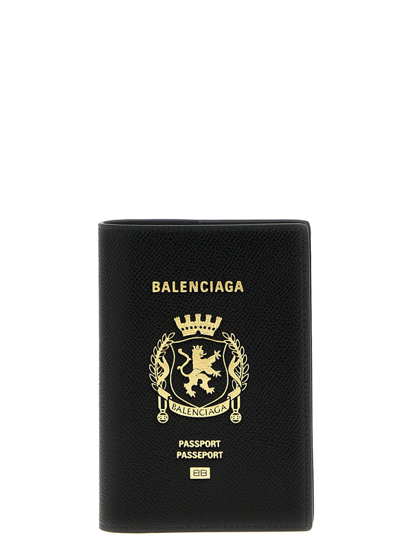 Logo Leather Passport Holder Casa E Lifestyle Nero