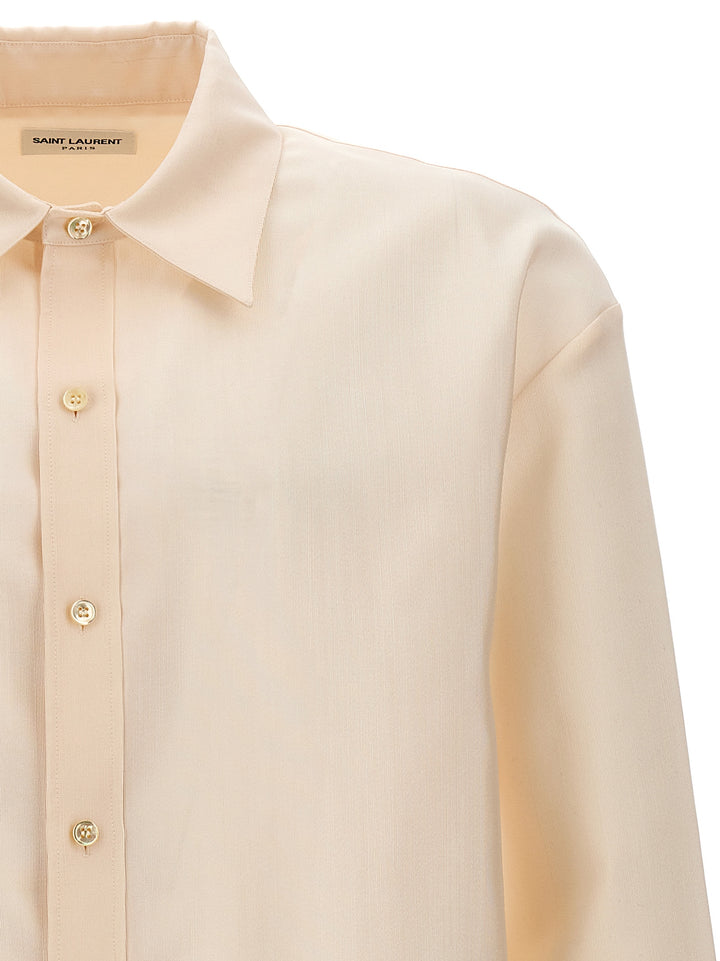 Saint Laurent Faille Shirt Camicie - Beige | 4db3ea06eec17e8b3919dabc5799f4ff6ba6b6a1