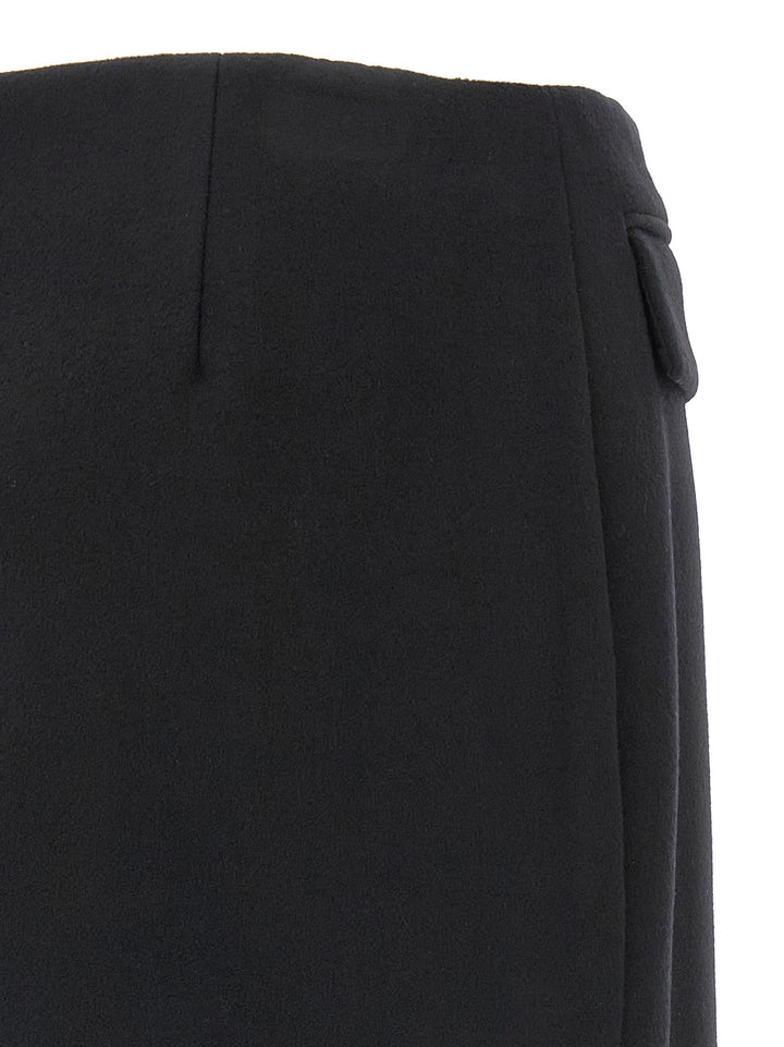 Ferragamo Cashmere Wool Skirt Gonne - Nero | d9fbbfdb632e911ad5bcce26fc1bd3c743cfd675