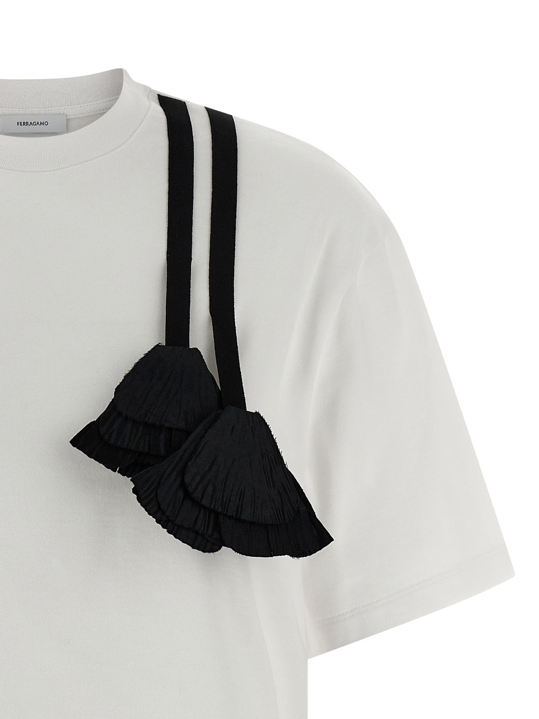 Ferragamo Floral Insert T shirt - Bianco/Nero | a5a1dbbe7c49984154e0cb1d13fe1bea0d7e695a