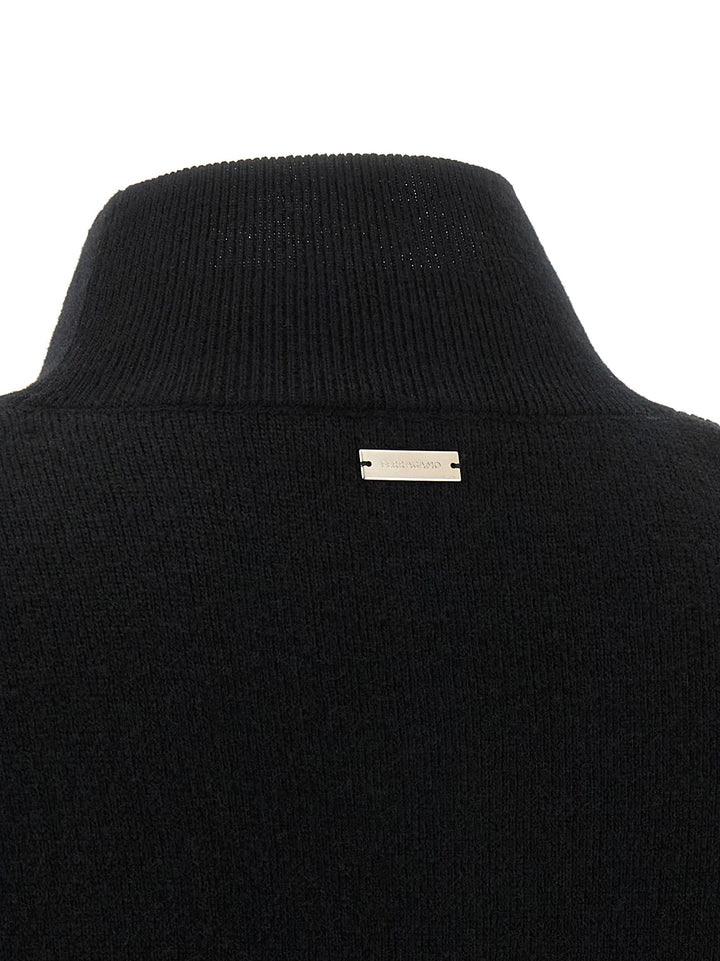 Ferragamo Floral Insert Sweater Maglioni - Nero | 2ecce128fe8d83b06d8bef409752d3ca02300607