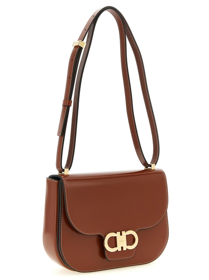Ferragamo Double Gancini Borse a Tracolla - Marrone | 963a9668d7c18acfaa65ae956a06543f480b788f