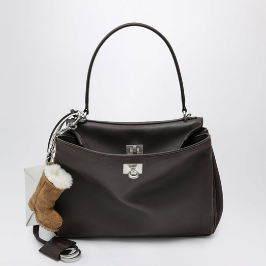 Small Rodeo Bag In Calfskin Leather, Espresso