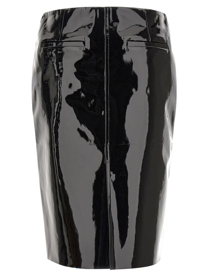 Ferragamo Patent Skirt Gonne - Nero | a28f14d407dff67ec91b8c2965973141a19862f1