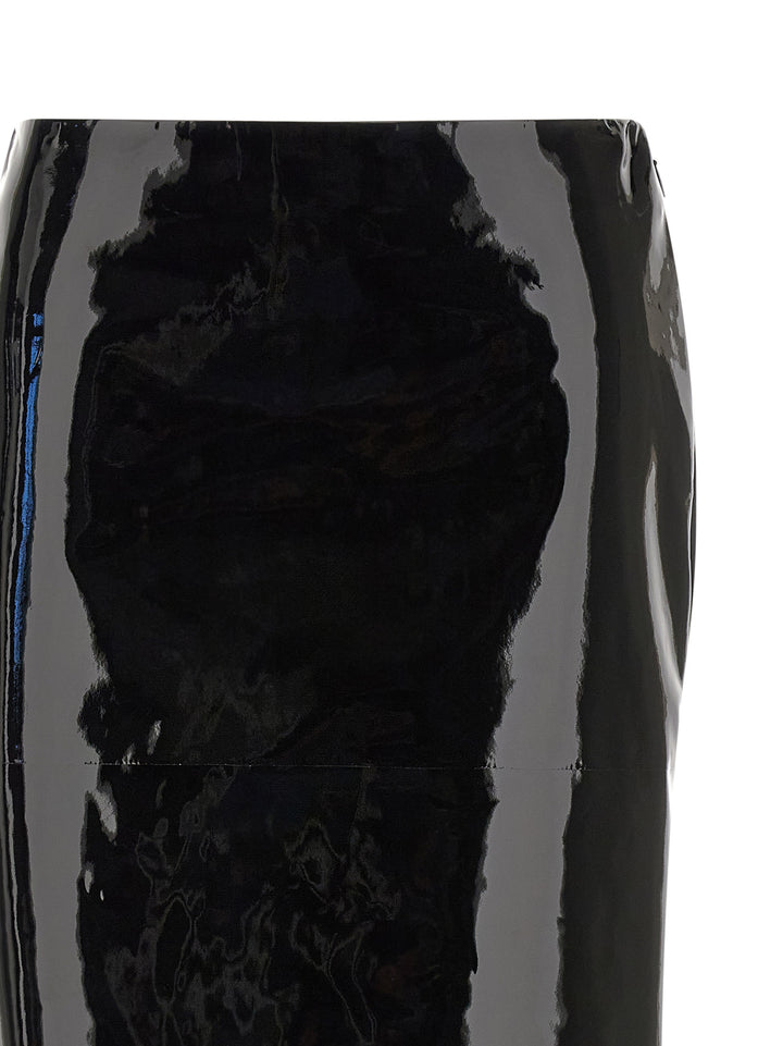 Ferragamo Patent Skirt Gonne - Nero | 83b1a9578fc21b64e5f040b0ad1db9b12a883d2e