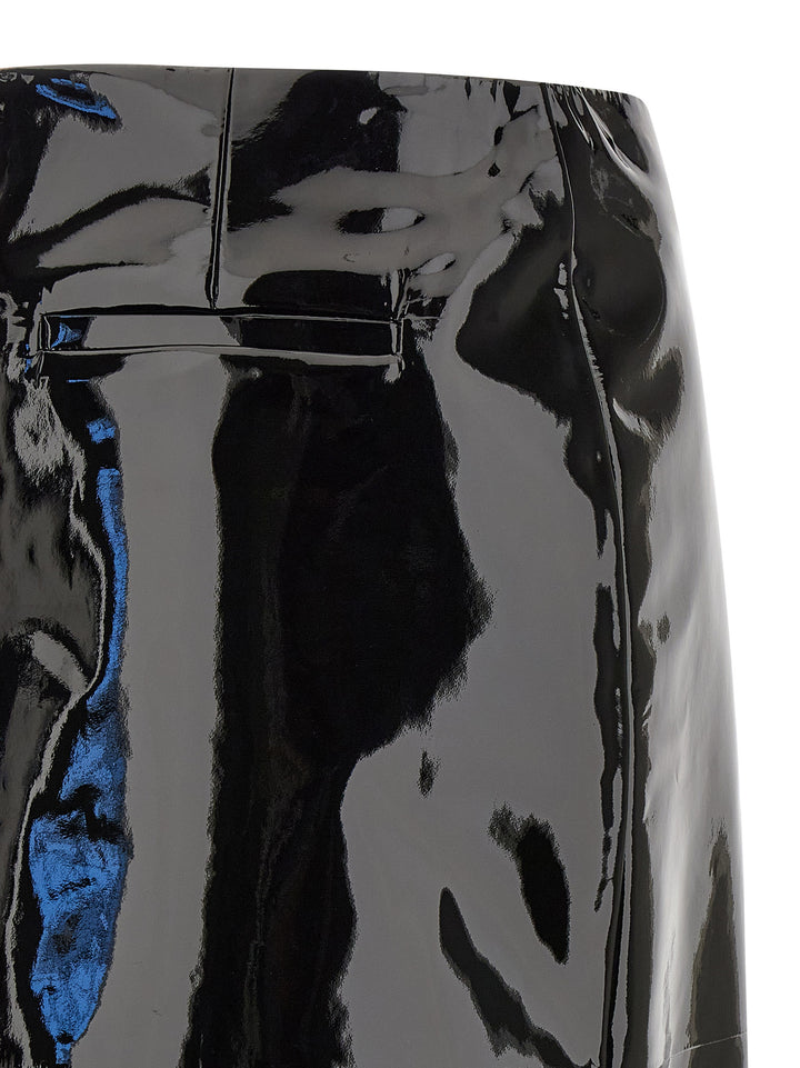 Ferragamo Patent Skirt Gonne - Nero | 80606514ee9e6c1e9bfbb49fa74dc3362d719695