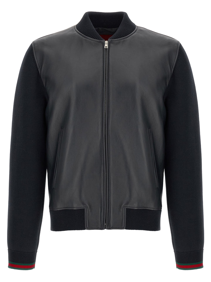 Gucci Bomber Jacket With Tassel And Sweater Puffer Jackets - Blu | 3b51e143f1b7b18d14e0d729fcdf370441a6992c