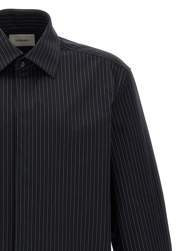 Saint Laurent Striped Shirt Camicie - Bianco/Nero | 51a6097ed7e70ca7b058ad70d4182e50c0ddf347