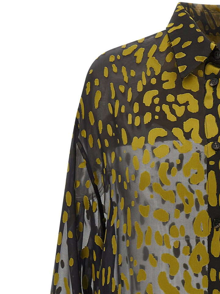Ferragamo Georgette Devoré Shirt Camicie - Marrone | 58521b1eb56f19772808b1d88d31e5724935d176