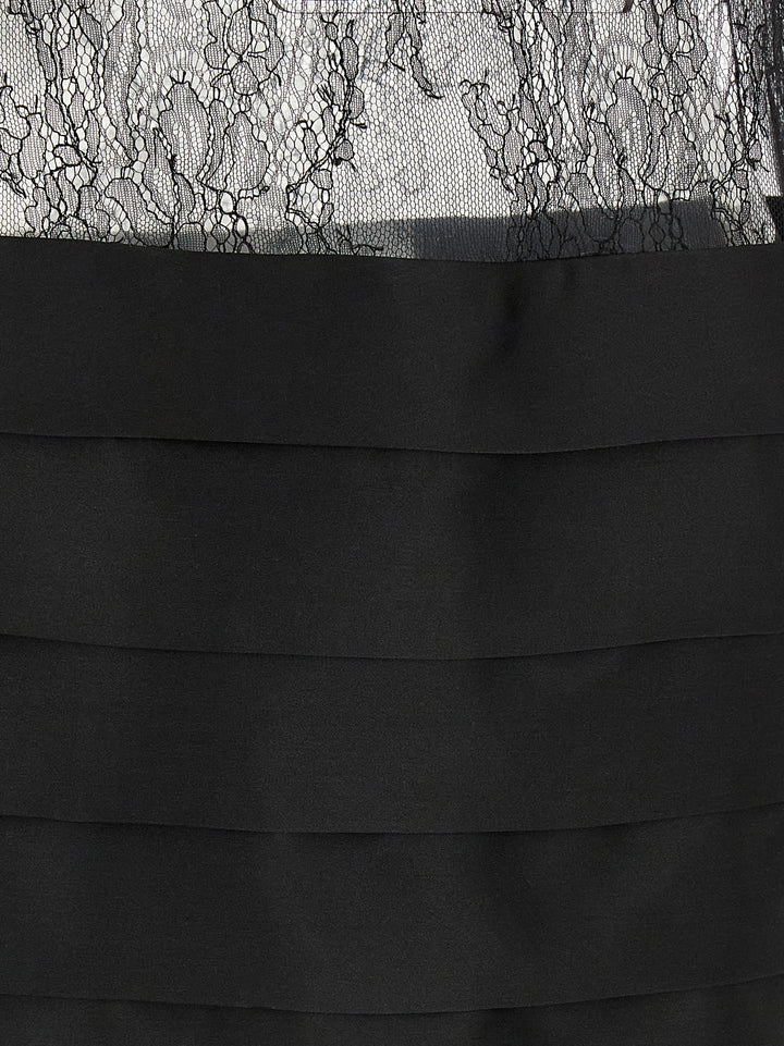 Ferragamo Lace Insert Dress Abiti - Nero | b49b0d0de65f668c1e9838892686e470db956c88