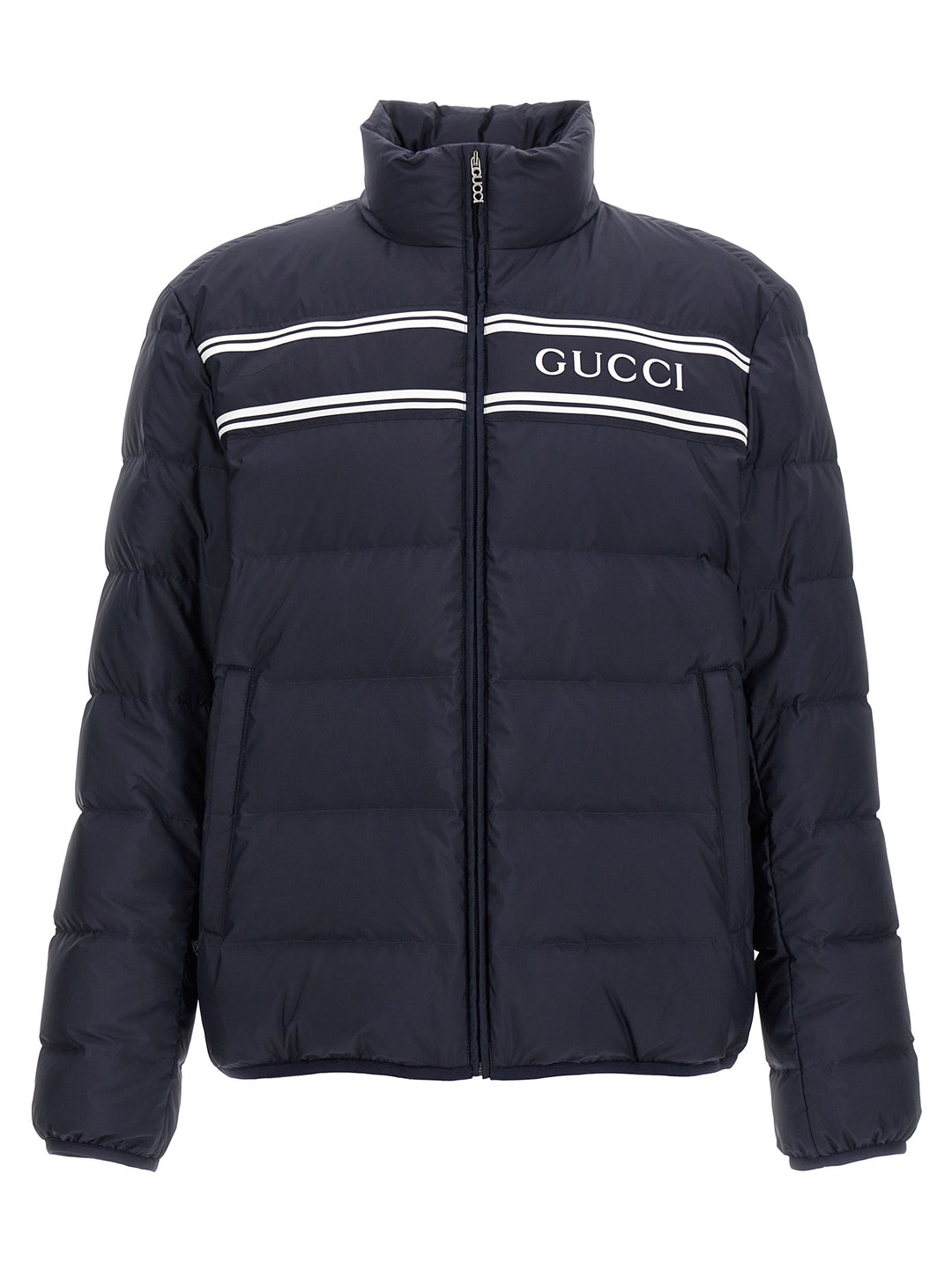 Gucci Logo Print Down Jacket Puffer Jackets - Blu | 4ffa722c74ae0a2a4864610c3a07bc1ca15f8f3b