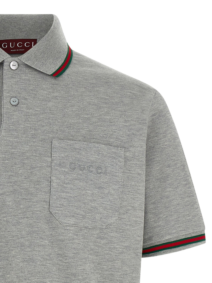 Gucci Nastro Web Polo - Grigio | ce068521edd5298f246688d82a9e0d019139694f
