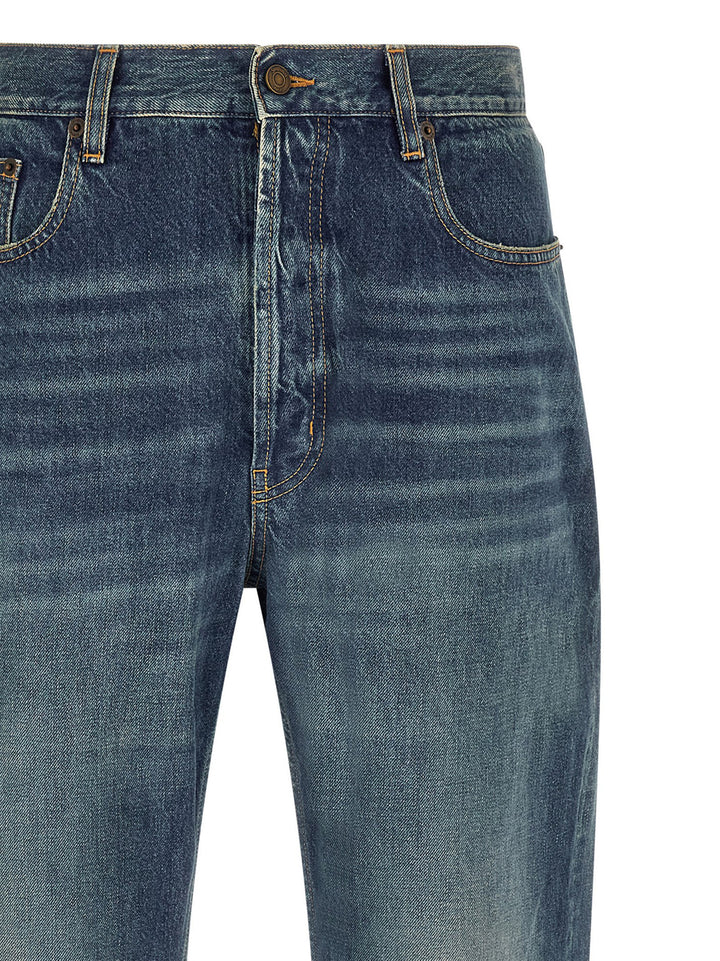 Saint Laurent Straight Leg Jeans - Blu | 829dc734d01e917356215c65327d7cc8609e0850