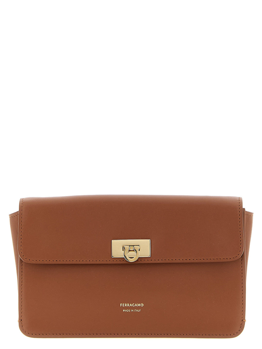 Ferragamo Harley Clutch - Marrone | ae44b03e1f7a06e76976928076af467eb7521c1a