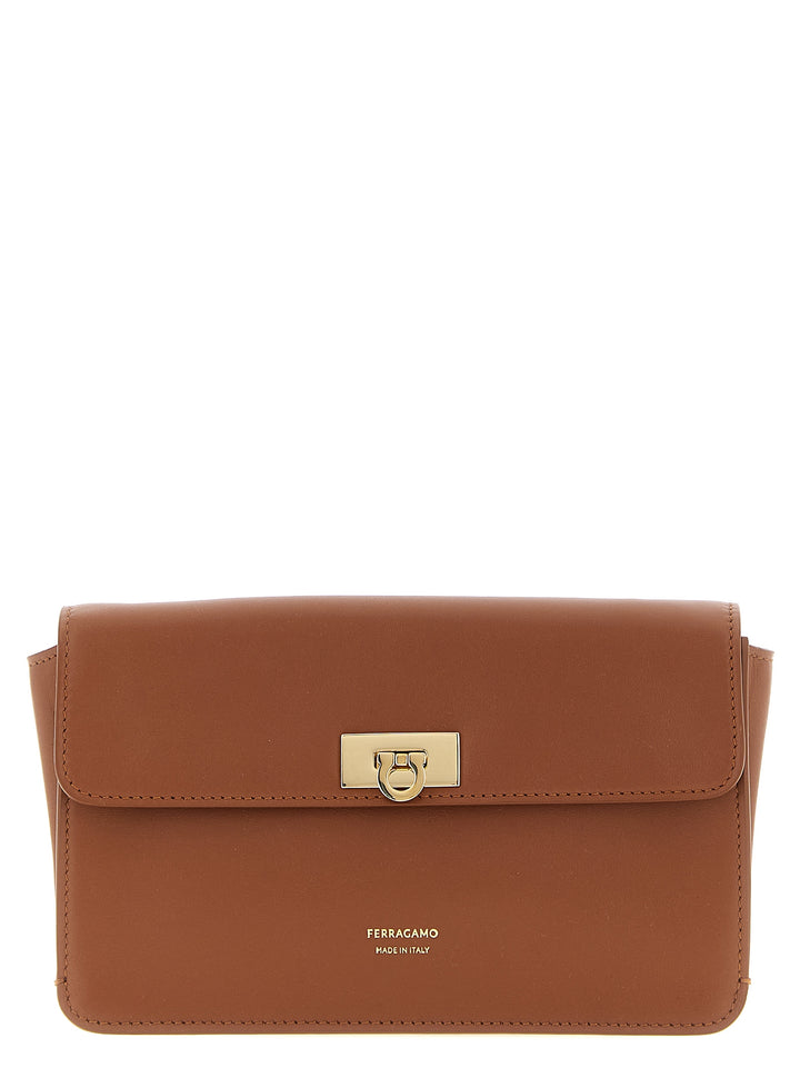Ferragamo Harley Clutch - Marrone | ae44b03e1f7a06e76976928076af467eb7521c1a