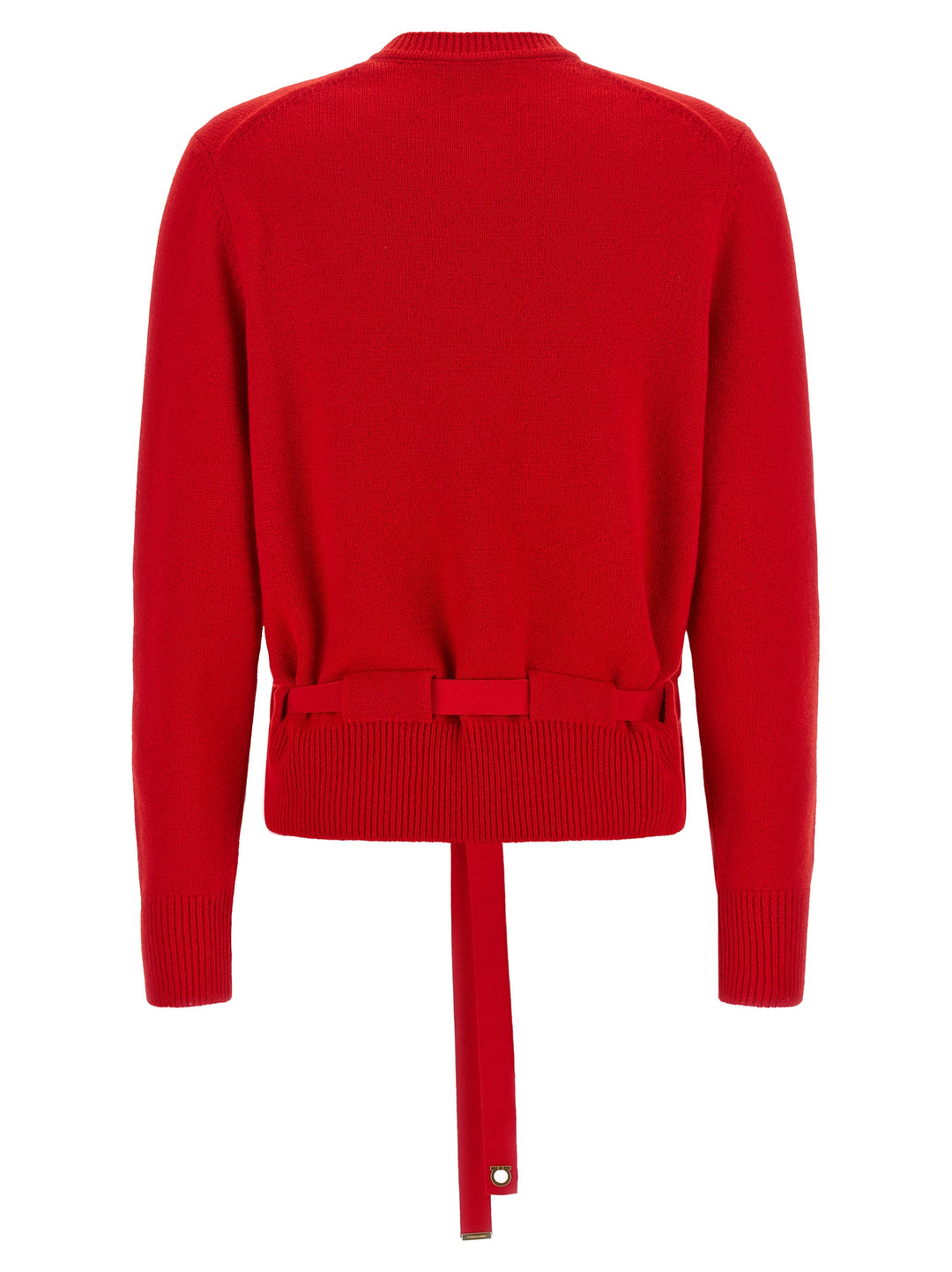 Ferragamo Belted Cardigan Maglioni - Rosso | d231b29d3348ed515a019c8ff5aab201e4dbb051