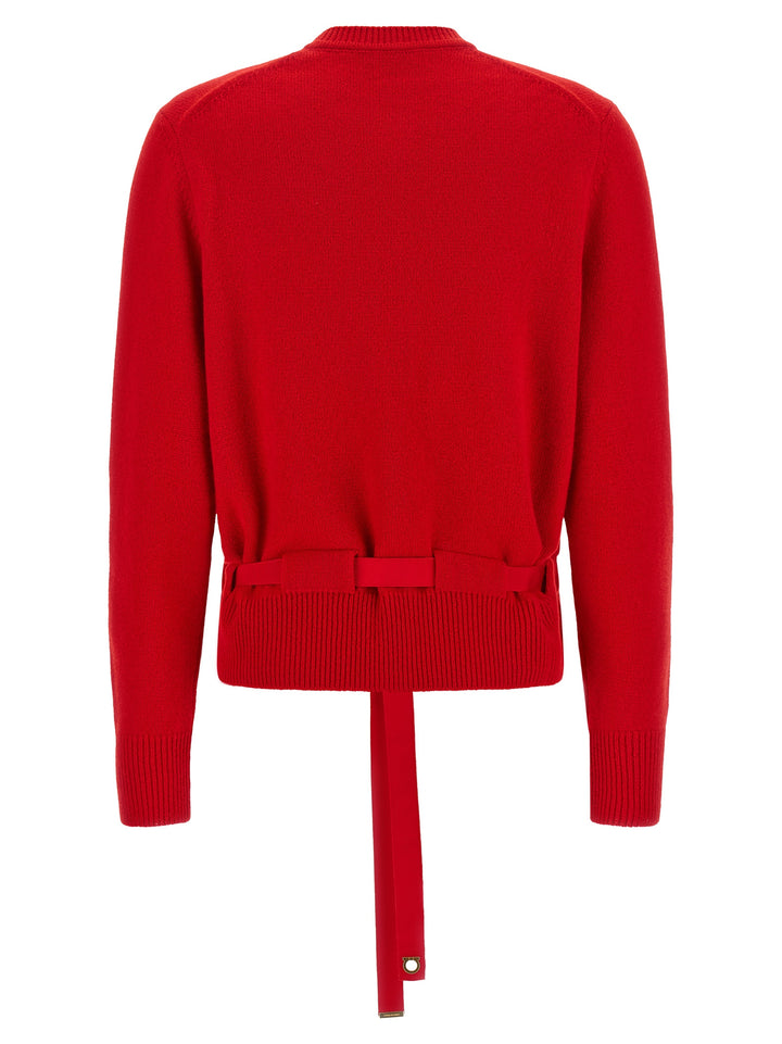 Ferragamo Belted Cardigan Maglioni - Rosso | d231b29d3348ed515a019c8ff5aab201e4dbb051