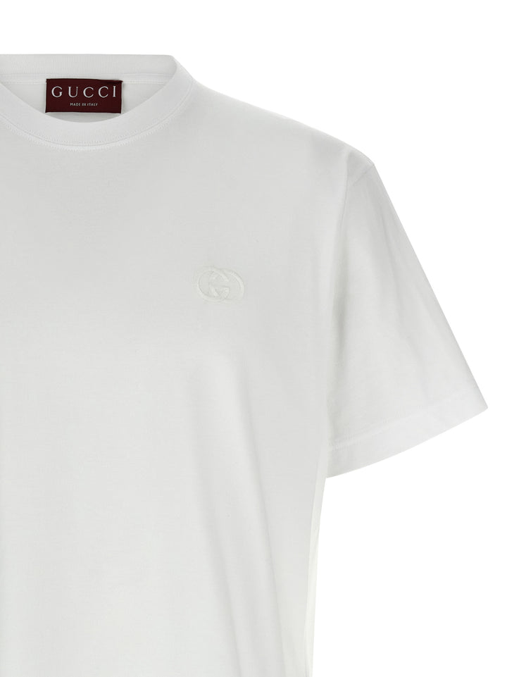 Gucci Logo Embroidery T shirt - Bianco | 82fcdeab999cf1d5f3da601099b2c1f38f6f5183