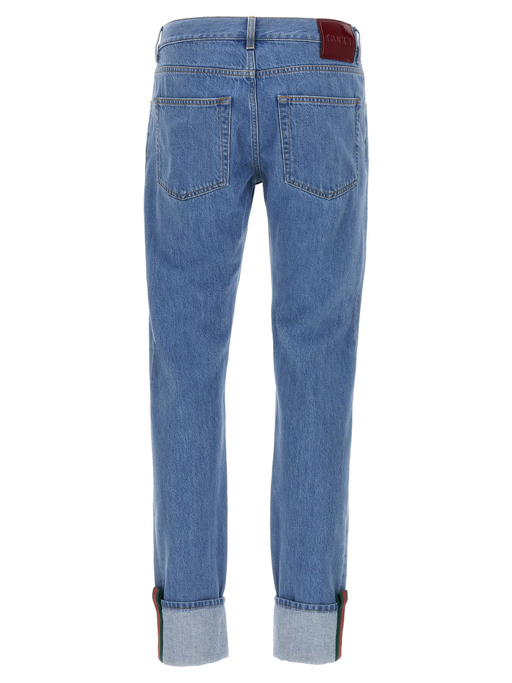 Gucci Turn Up Jeans - Blu | 22327398387e90287f3b2950a79f4f8f185c3e87