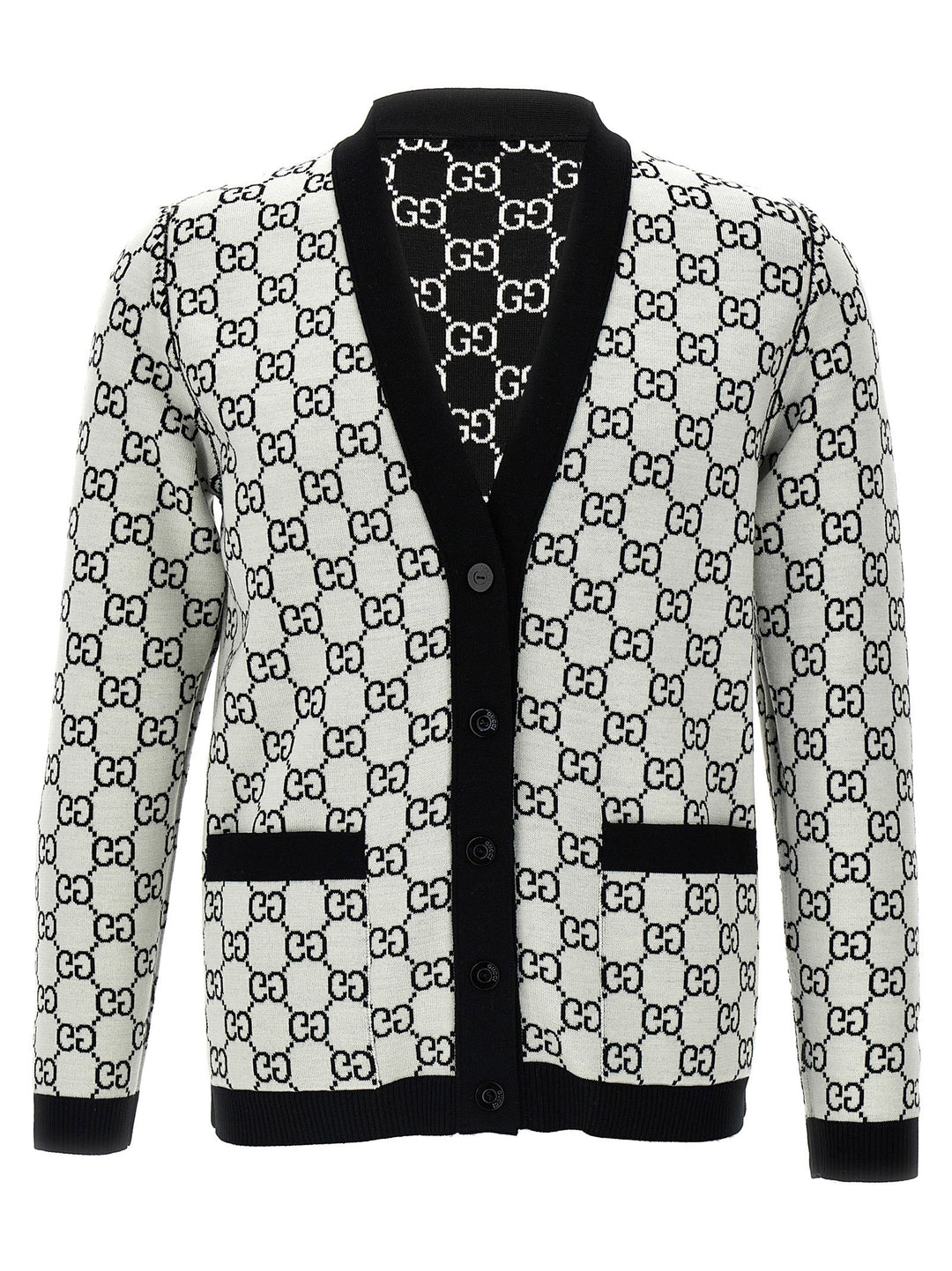 Gucci Gg Reversible Cardigan Maglioni - Bianco/Nero | bdbd4f2e598267d4da5fe3d58d66549c125d8ff2