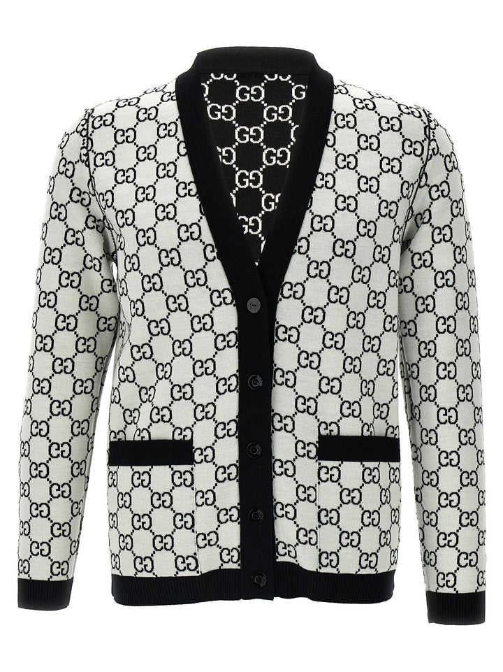 Gucci Gg Reversible Cardigan Maglioni - Bianco/Nero | bdbd4f2e598267d4da5fe3d58d66549c125d8ff2