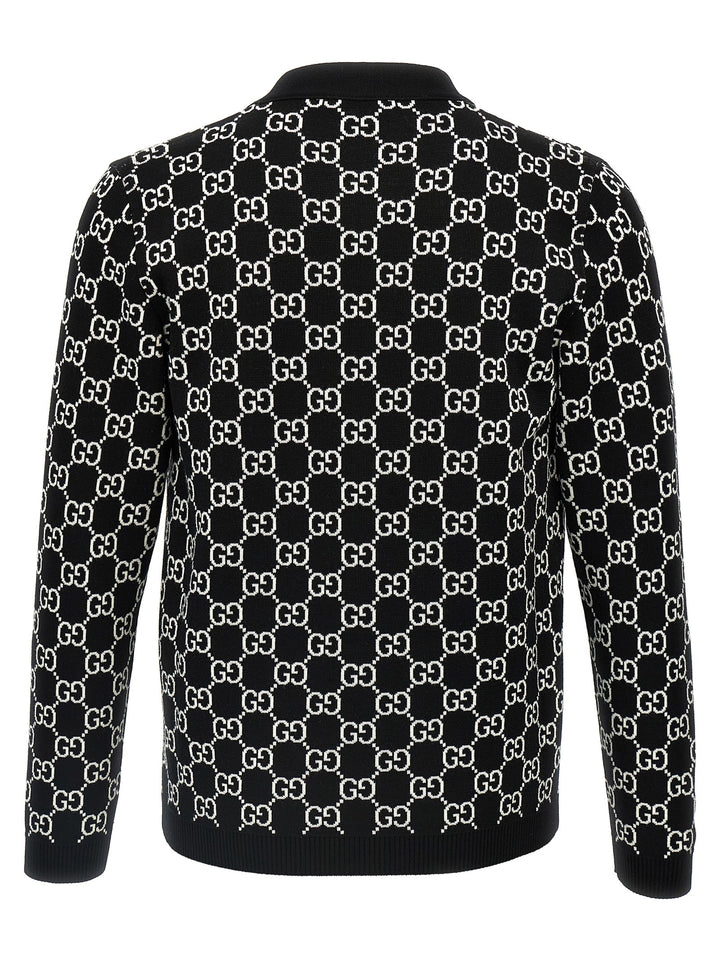 Gucci Gg Reversible Cardigan Maglioni - Bianco/Nero | 9fae60bfaea6da3edae2188d504caf7201947441