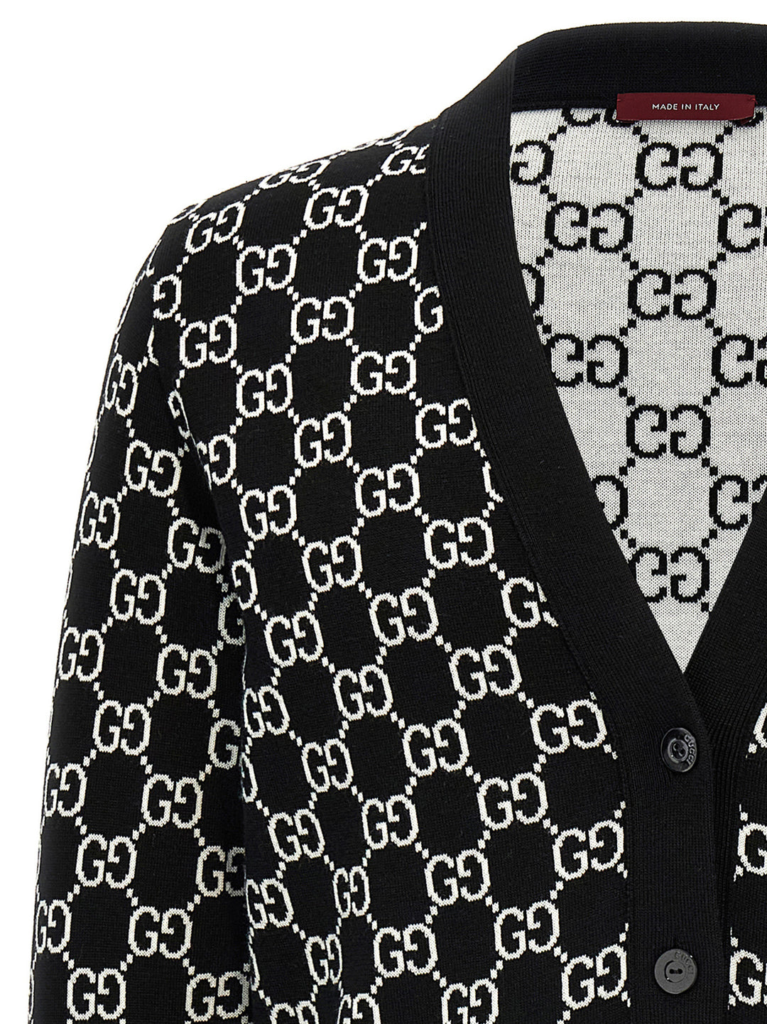 Gucci Gg Reversible Cardigan Maglioni - Bianco/Nero | 25f413d88b883713bea41bb9a573cba1b8537941