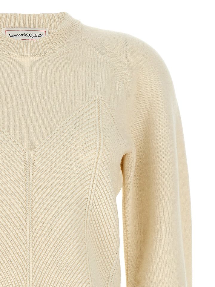 Mcqueen Chevron Corset Maglioni - Bianco | 25a951acb2e3377d2508e47bc3fc65572258f514