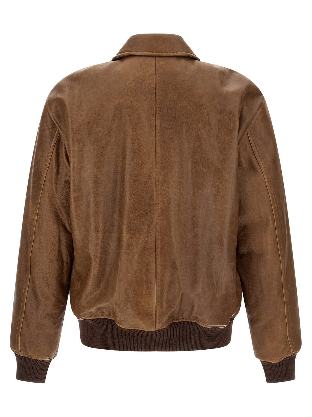 Saint Laurent Vintage Leather Bomber Jacket Puffer Jackets - Marrone | 4cde53eb44ee0d87a3fe4b5117e56cb3b95d0265