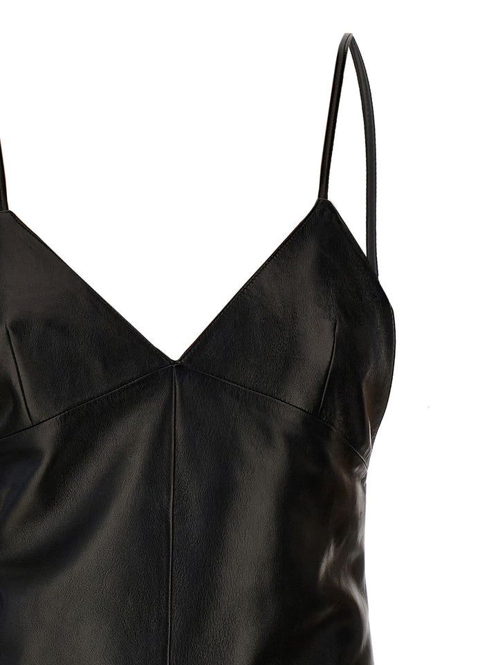 Saint Laurent Leather Slip Dress Abiti - Nero | 18015c6c47caa6c149802dd3646953fbd073a3d1