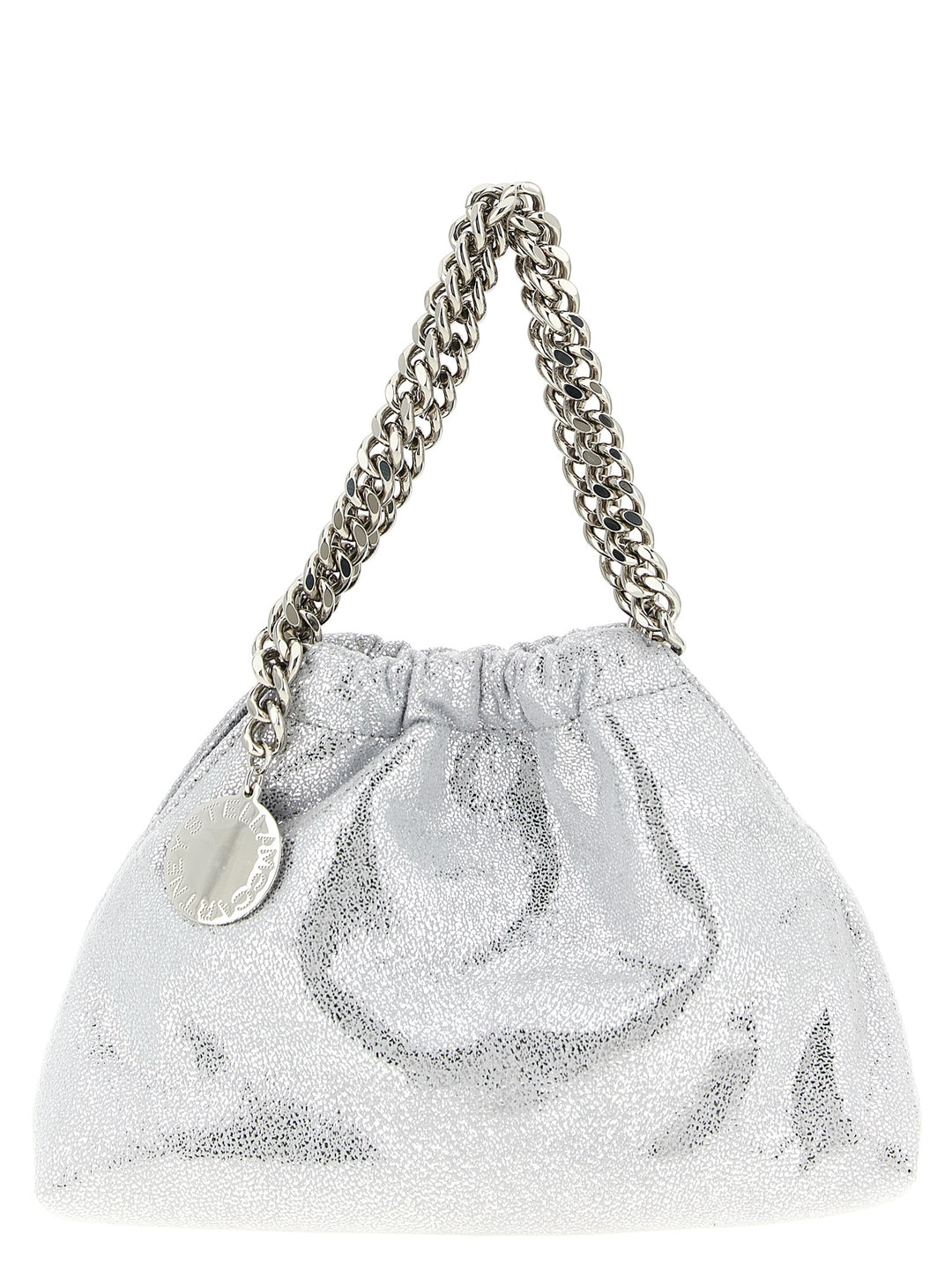 Stella Mccartney Falabella Mini Drawstring Crossbody Bag Borse a Tracolla - Silver | 3c37b785e134102398911a0660b5a15fe614042f