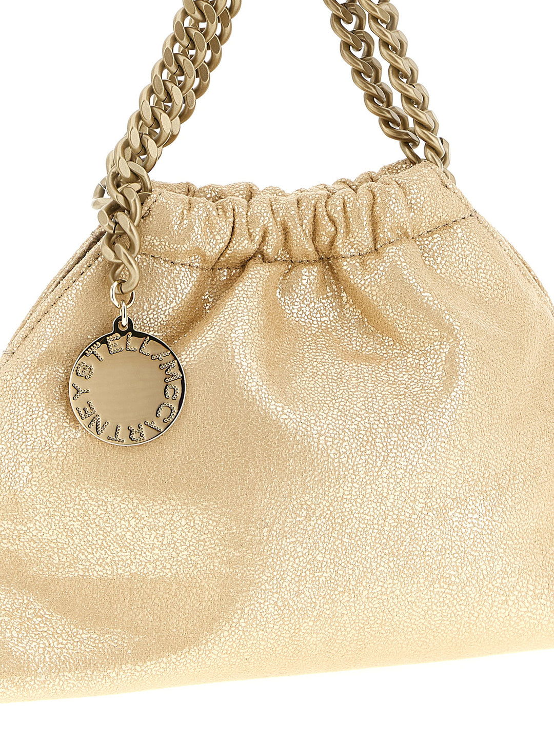 Stella Mccartney Falabella Mini Drawstring Borse a Tracolla - Oro | 3d3d9f8a09617c708a4a3a8bbc3dfda2228d25f1