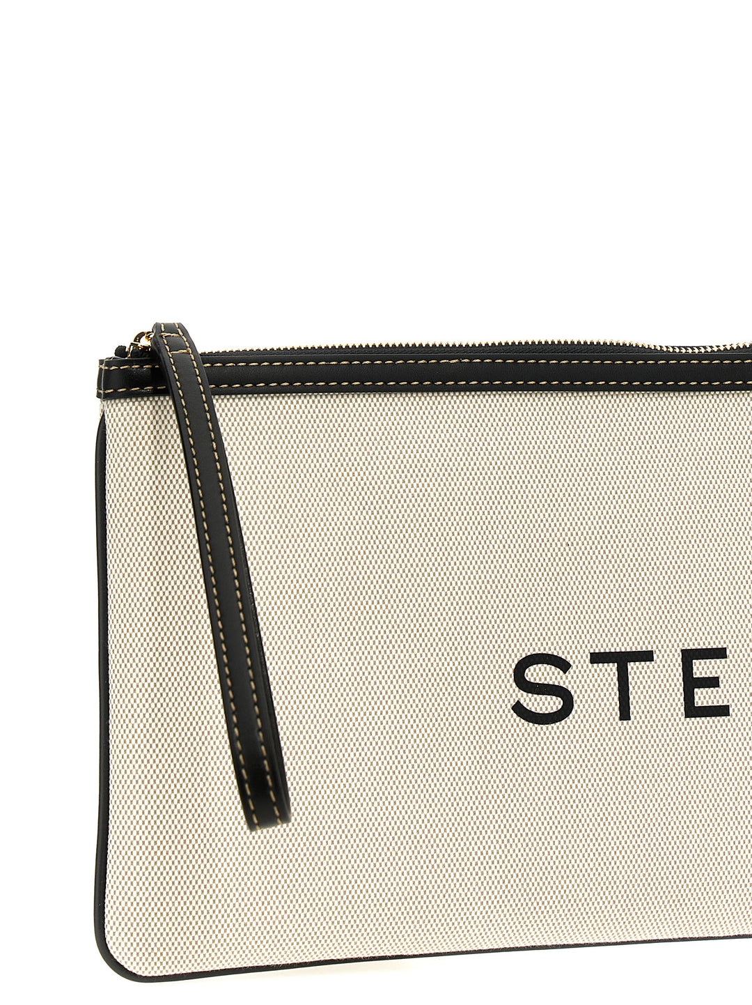 Stella Mccartney Logo  Bag Clutch - Beige | 6b4f55d0bfe8175c85df4bff879a2cb2cd266a94