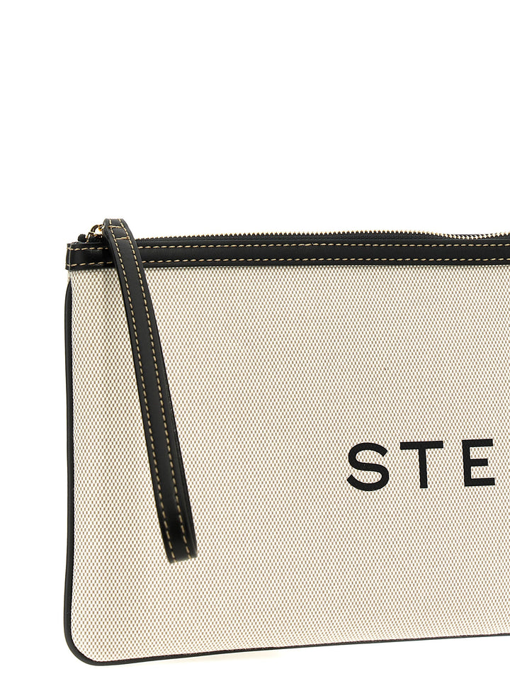 Stella Mccartney Logo  Bag Clutch - Beige | 6b4f55d0bfe8175c85df4bff879a2cb2cd266a94