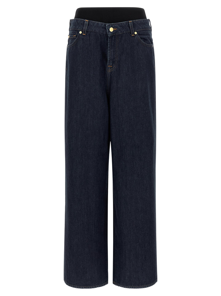 7 For All Mankind Banded Slouchy Wide Jeans - Blu | 9b75d20fa2a972f0cfe209dfacb4b15bae59cc43