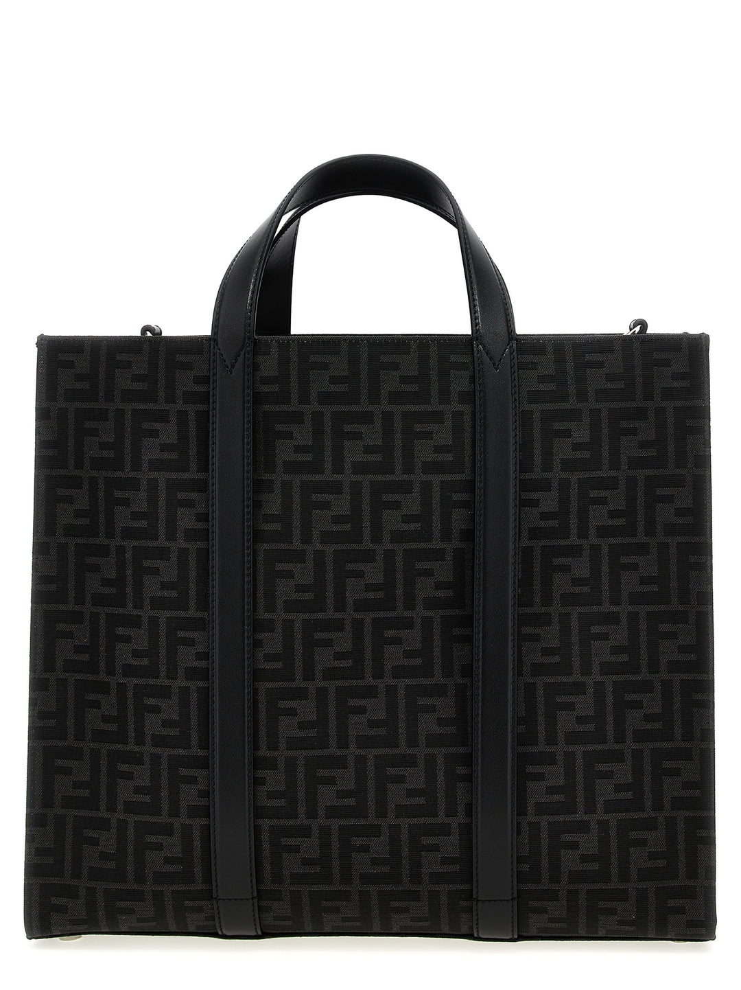 Fendi Ff Jacquard Shopper Tote - Nero | 525816b021d980297135f3dcd1f4a8d160bdda72